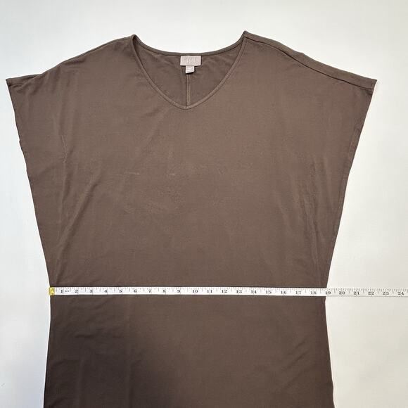 J Jill Vacation Dress XS Brown Midi Maxi Slits Dolman Pullover Casual Everyday - Picture 8 of 8